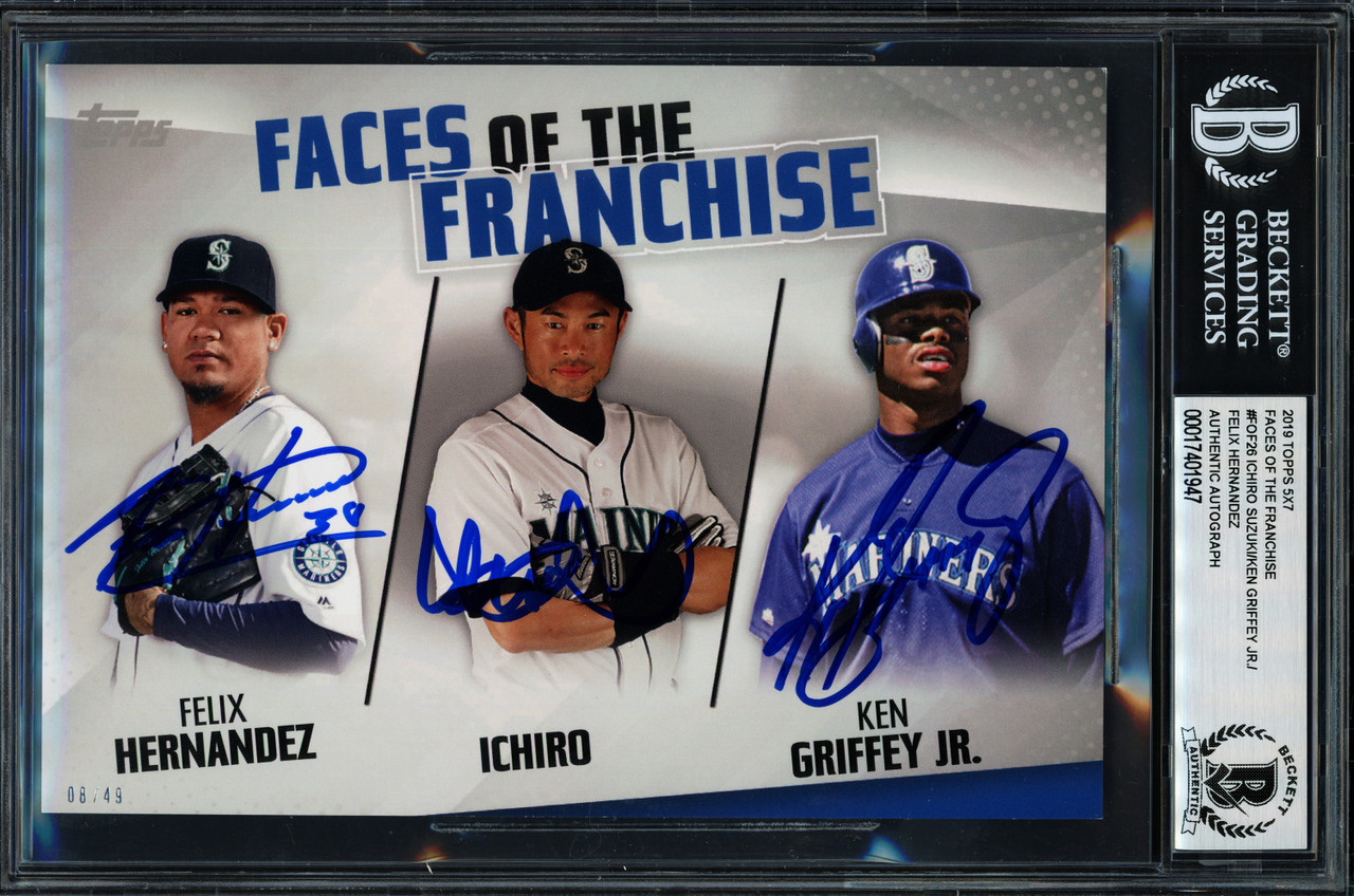 Ken Griffey Jr., Ichiro Suzuki & Felix Hernandez Autographed 2019