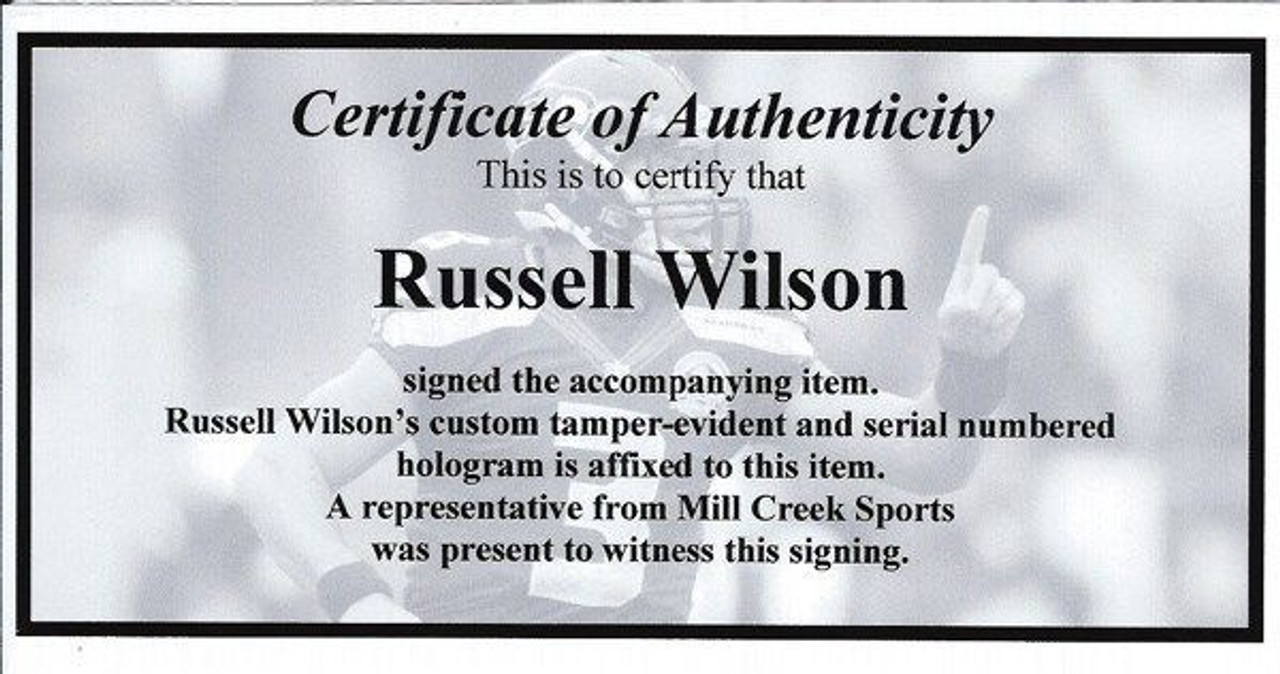 Russell Wilson Autographed Seattle Seahawks Official NFL