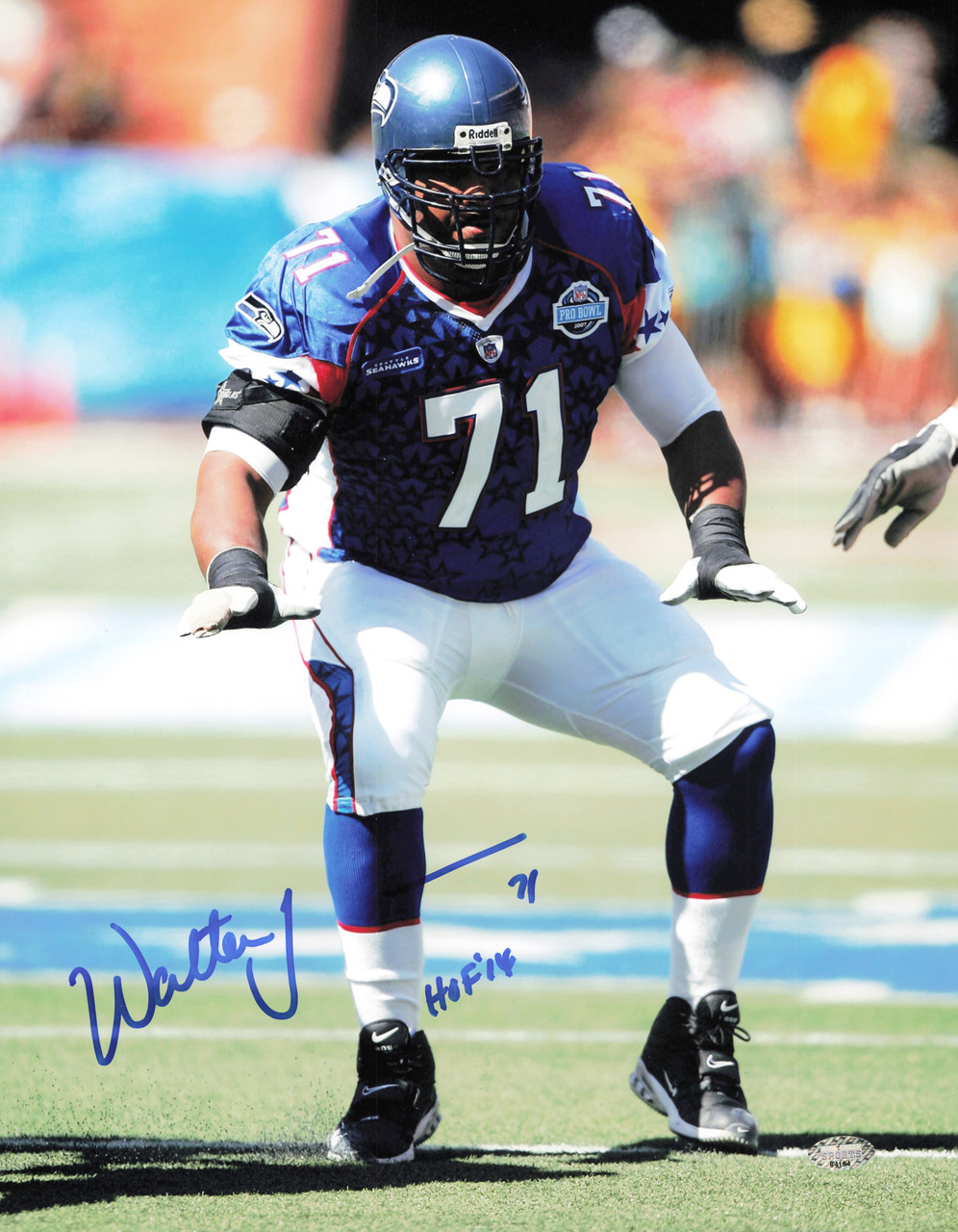 NFL シーホークス ウォルター・ジョーンズ サイン入りユニフォーム HOF Walter Jones Autographed 11x14 Photo Seattle Seahawks 