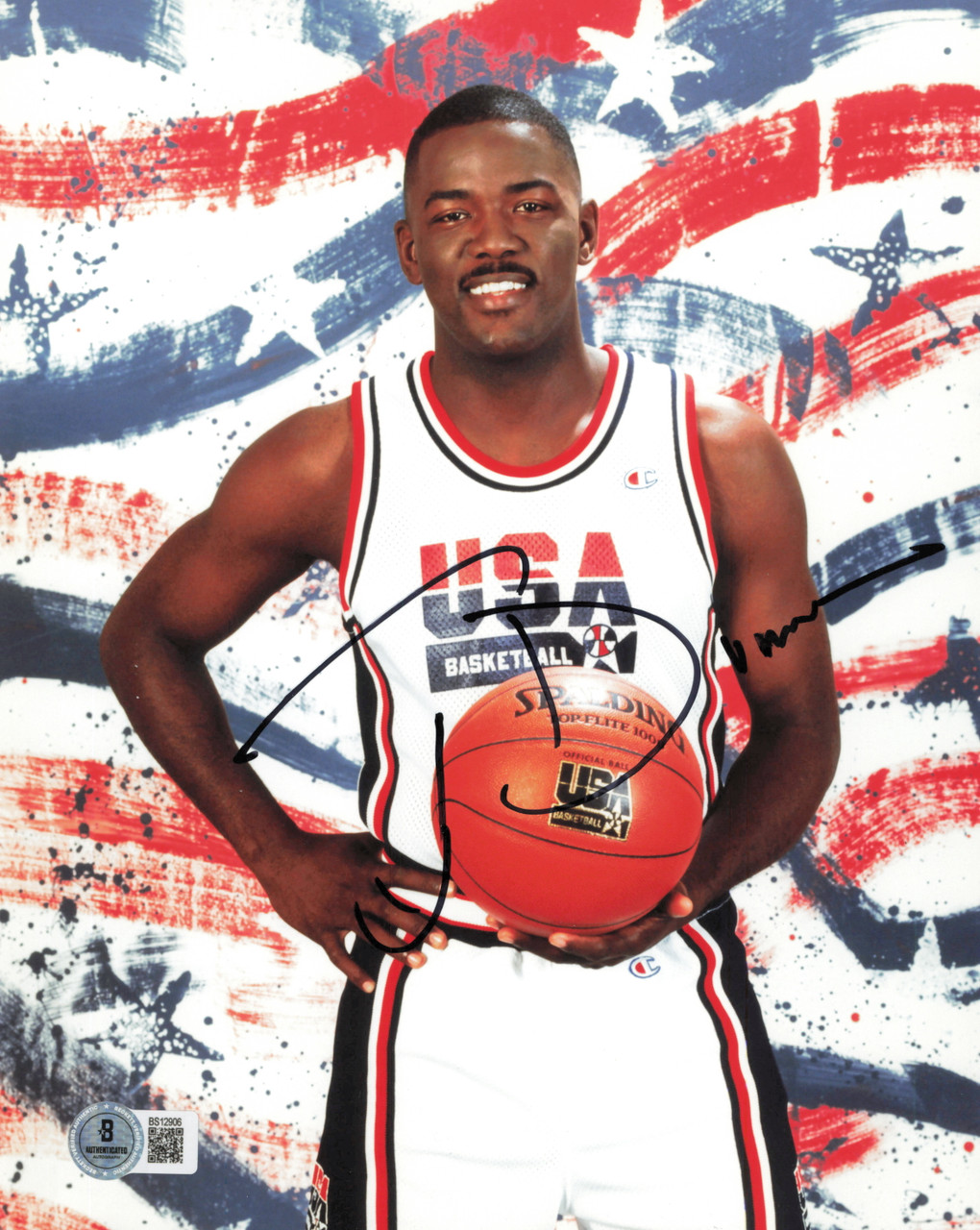 Joe Dumars Autographed 8x10 Photo Team USA Beckett BAS QR #BS12906