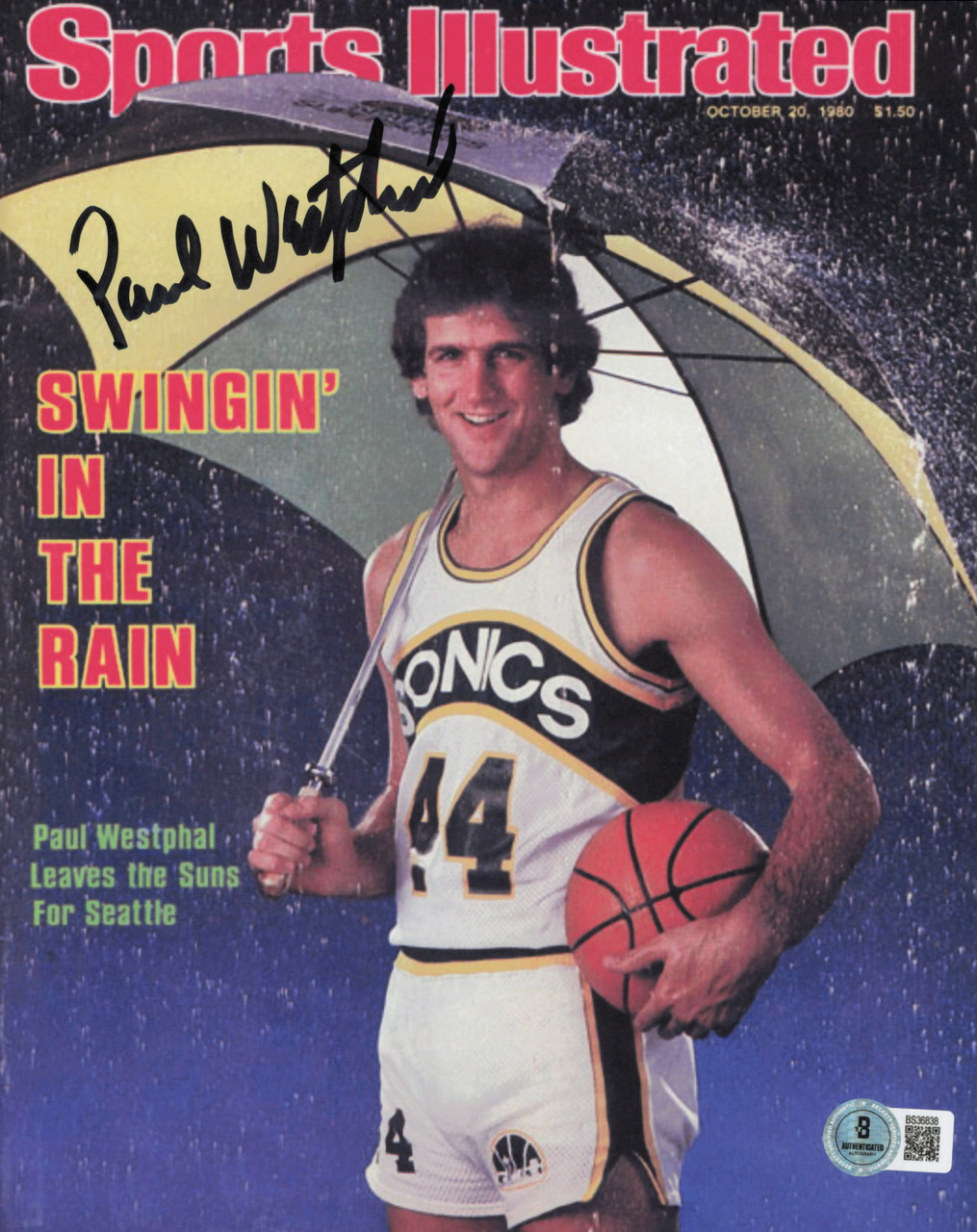 Paul Westphal Autographed 8x10 Photo Seattle Supersonics Beckett