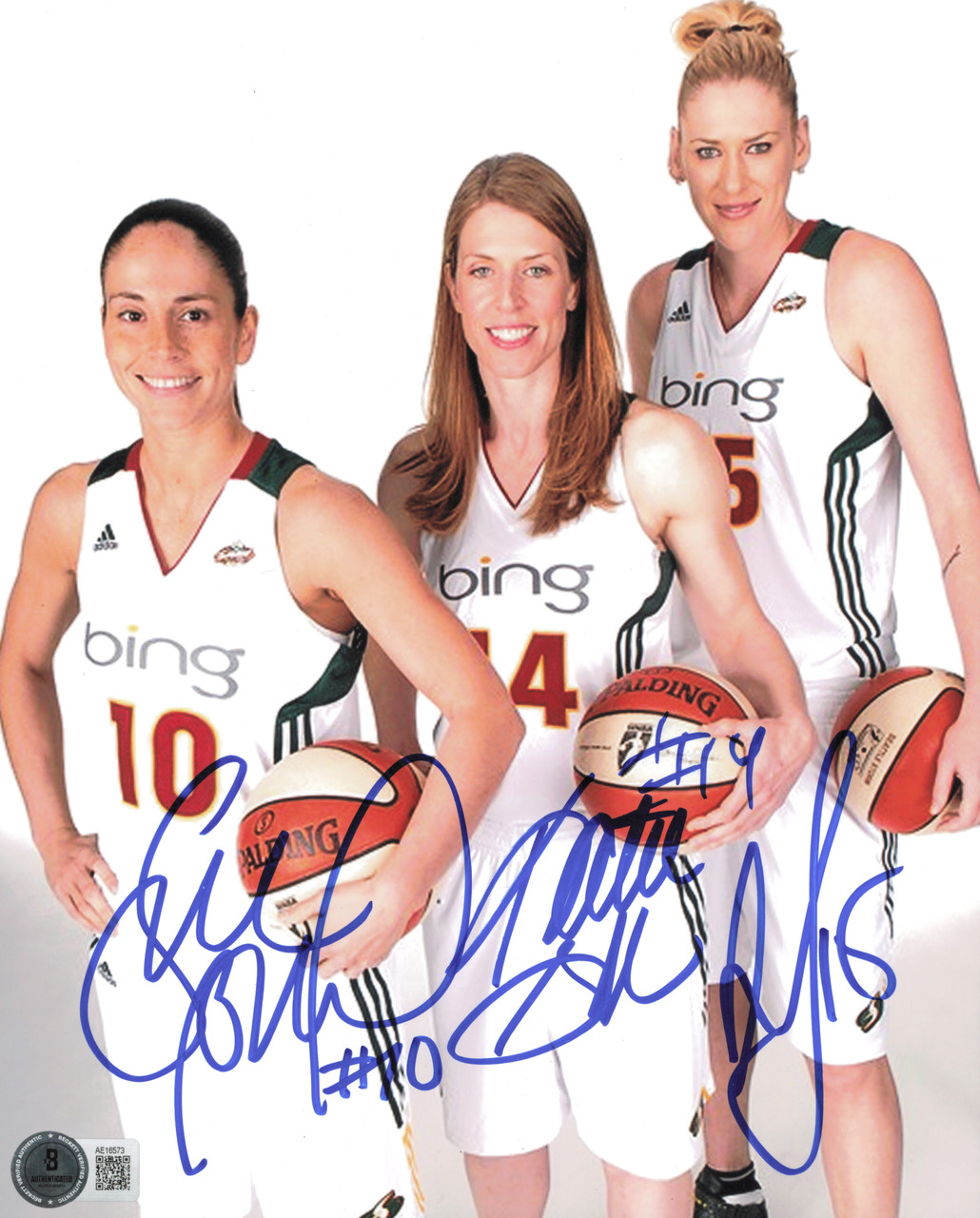 WNBA Sue Bird & Lauren Jackson サイン入り写真 Sue Bird, Lauren Jackson & Katie Smith Autographed 8x10