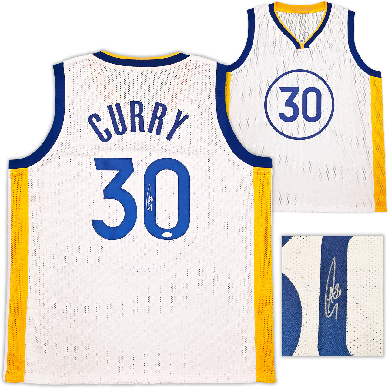 Golden State Warriors Stephen Curry Autographed White Jersey JSA