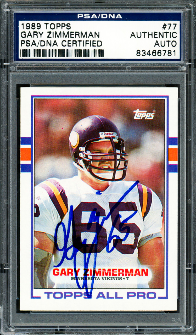 Gary Zimmerman Autographed 1989 Topps Card #77 Minnesota Vikings