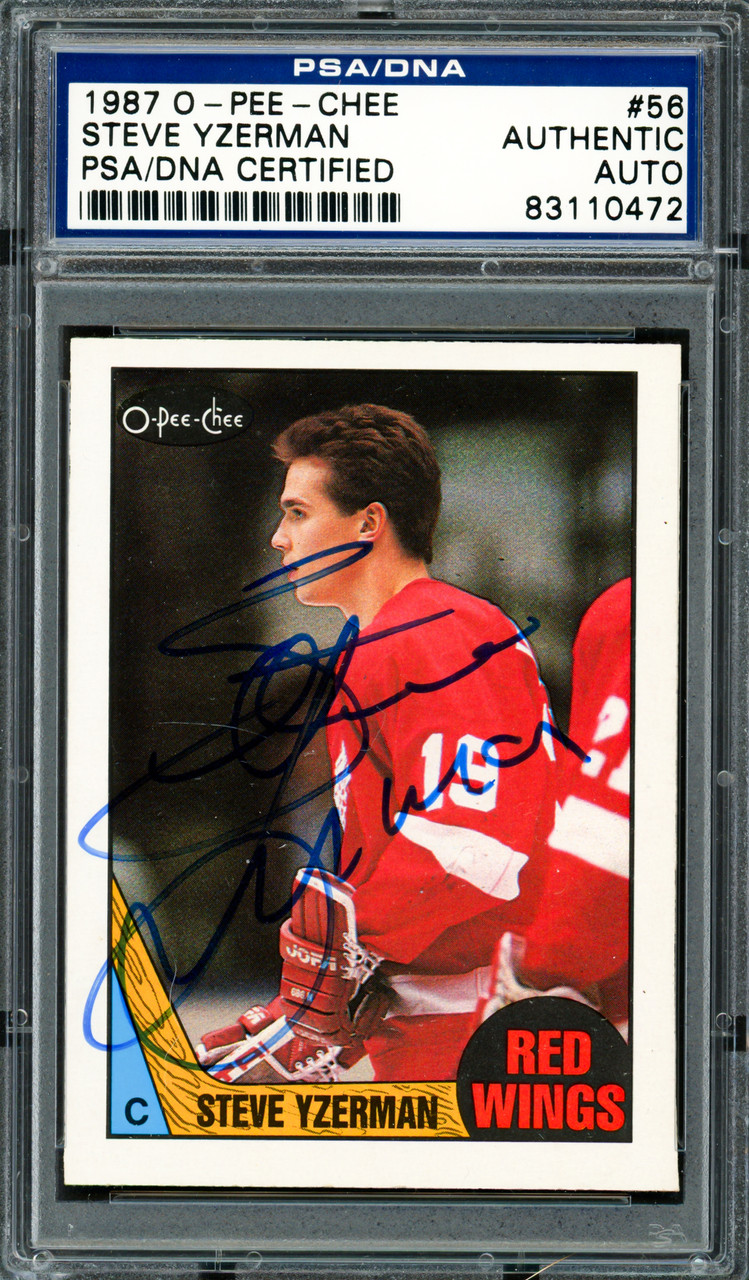 Steve Yzerman Autographed 1987-88 O-Pee-Chee Card #56 Detroit Red