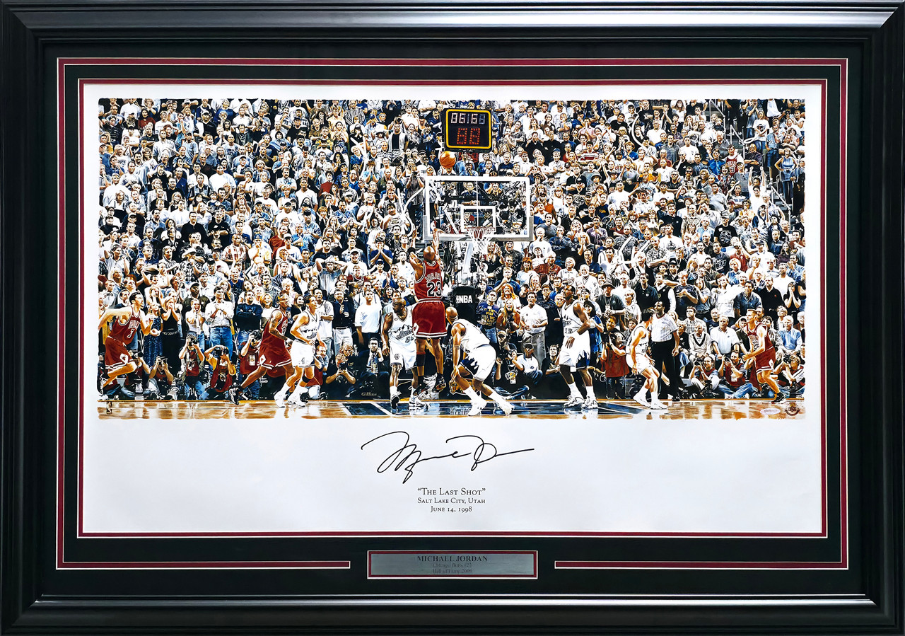 Michael Jordan Autographed Framed 24x36 'The Last Shot 6.6