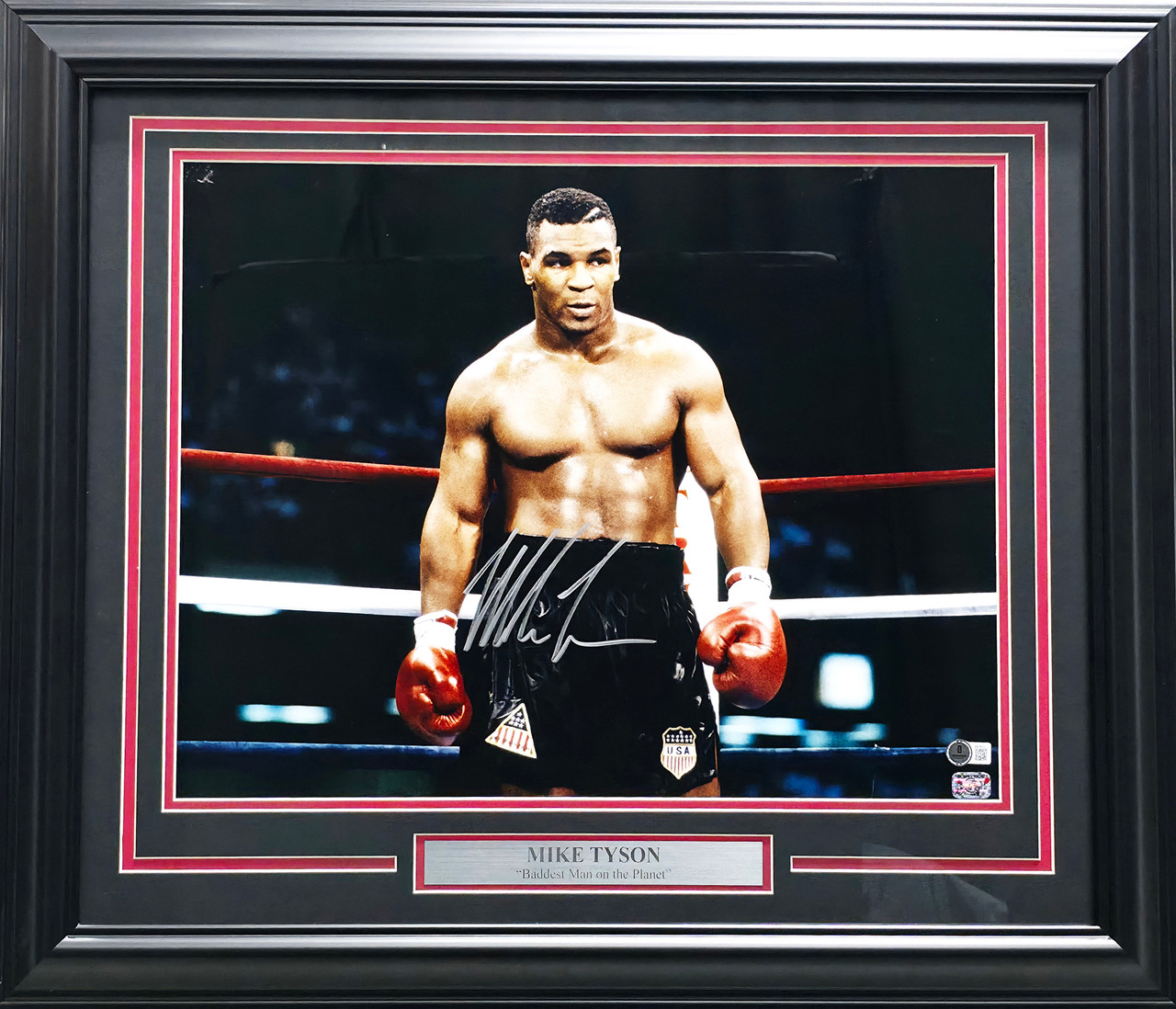 Mike Tyson Autographed Framed 16x20 Photo (Damaged) Beckett BAS QR