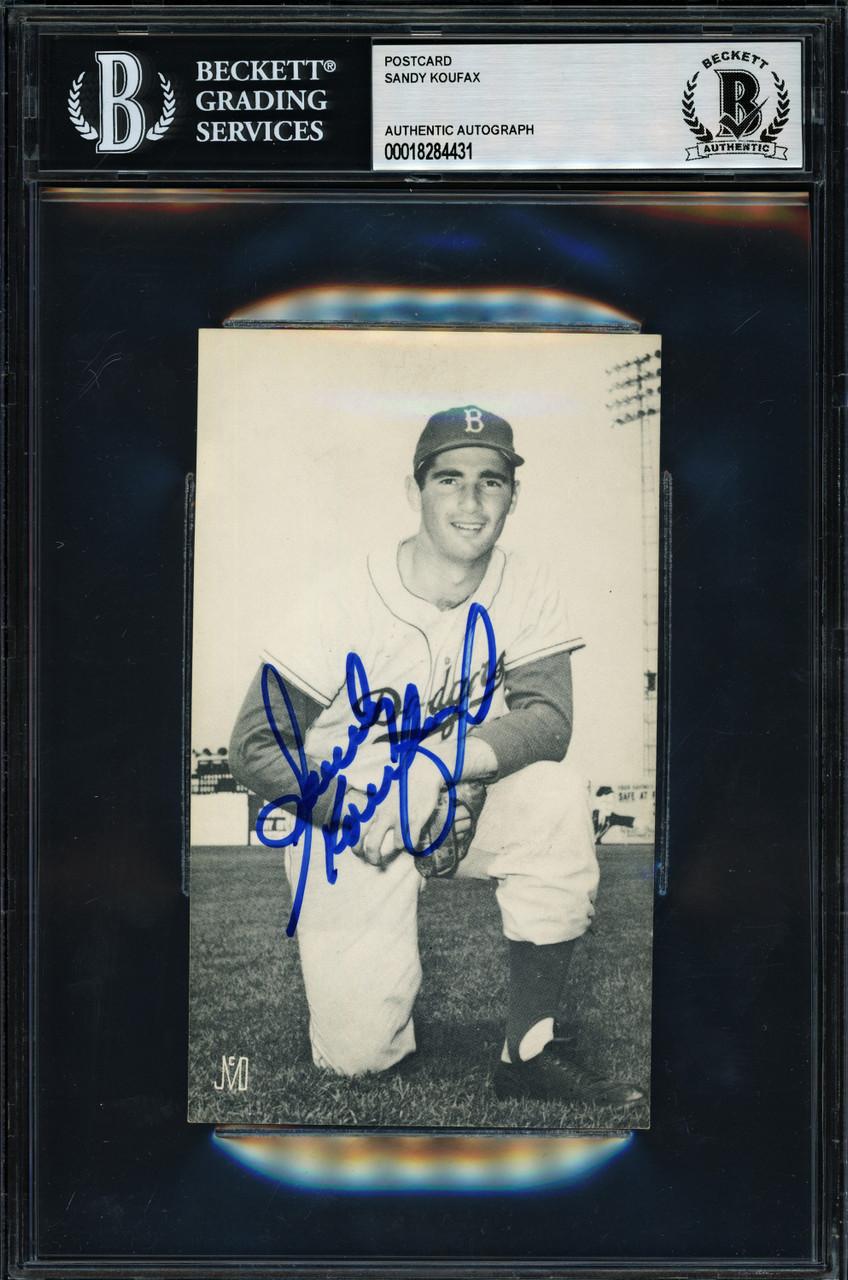 Sandy Koufax Autographed J.D. McCarthy Postcard Brooklyn Dodgers