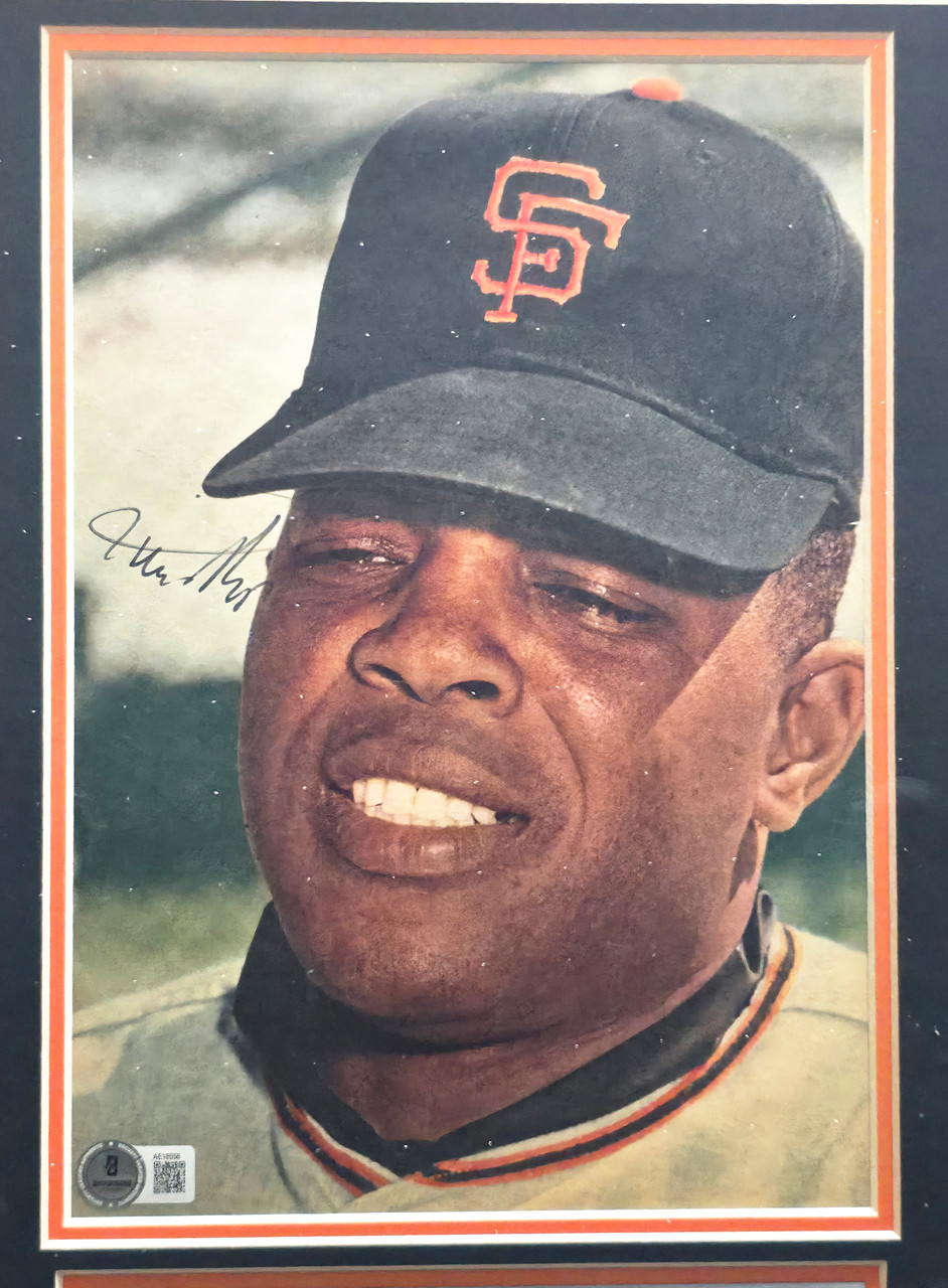 Willie Mays Autographed Framed 8x11 Magazine Page Photo San
