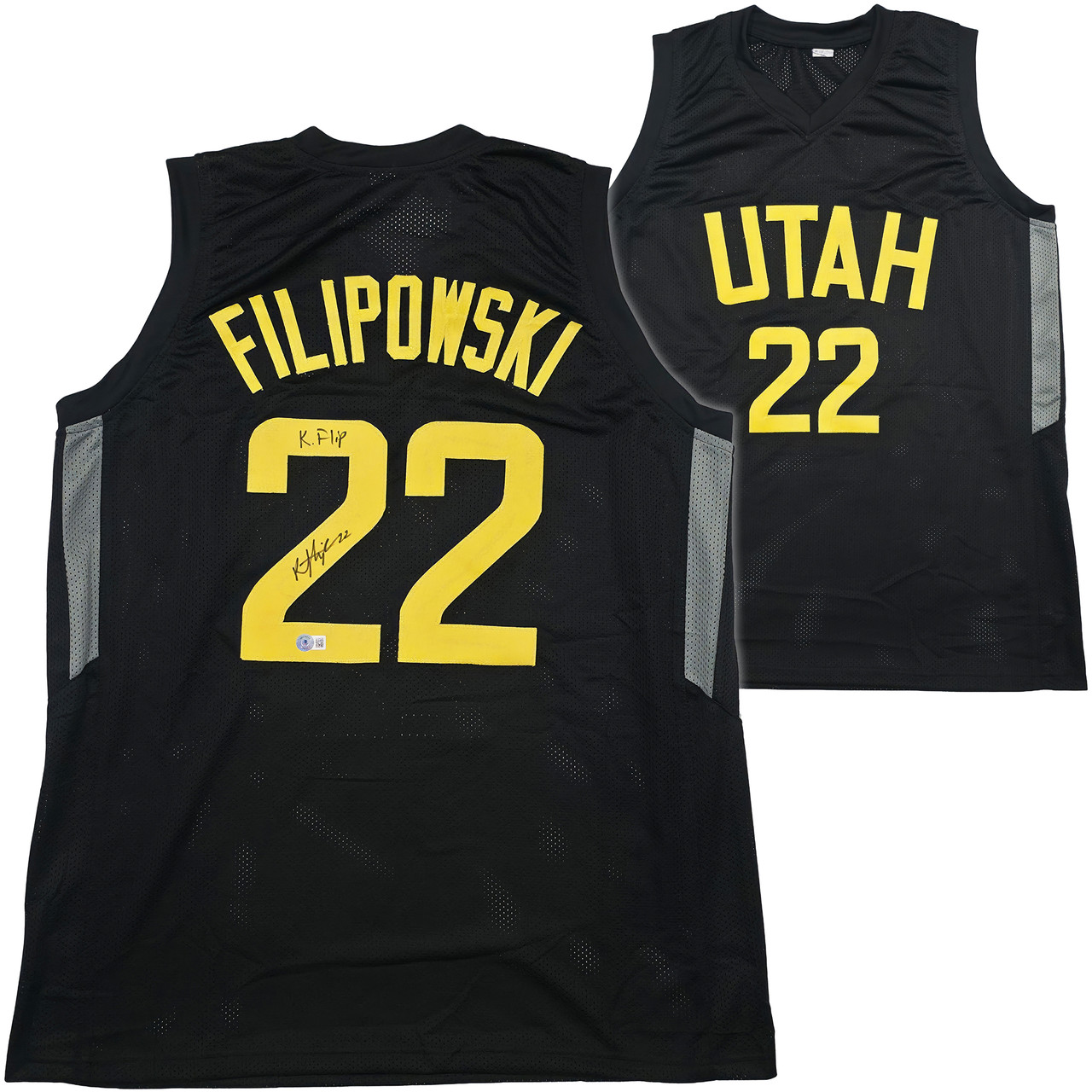 Maillot Signé Kyle Filipowski Utah Jazz - Authentifié Beckett - Objet De Collection