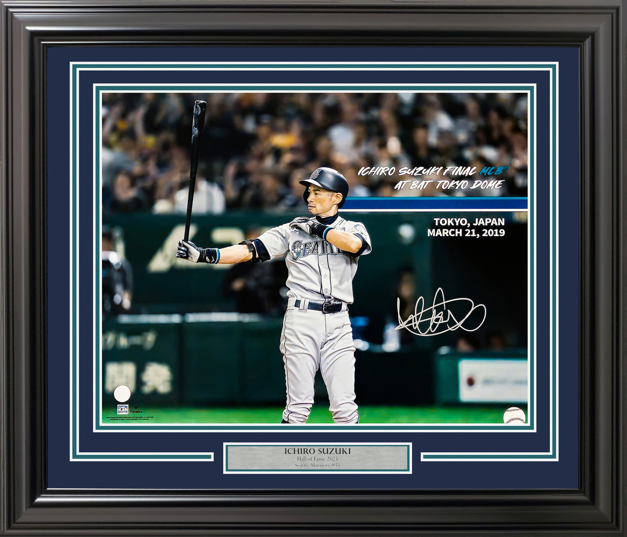 Ichiro Suzuki Autographed Framed 16x20 Photo Seattle Mariners