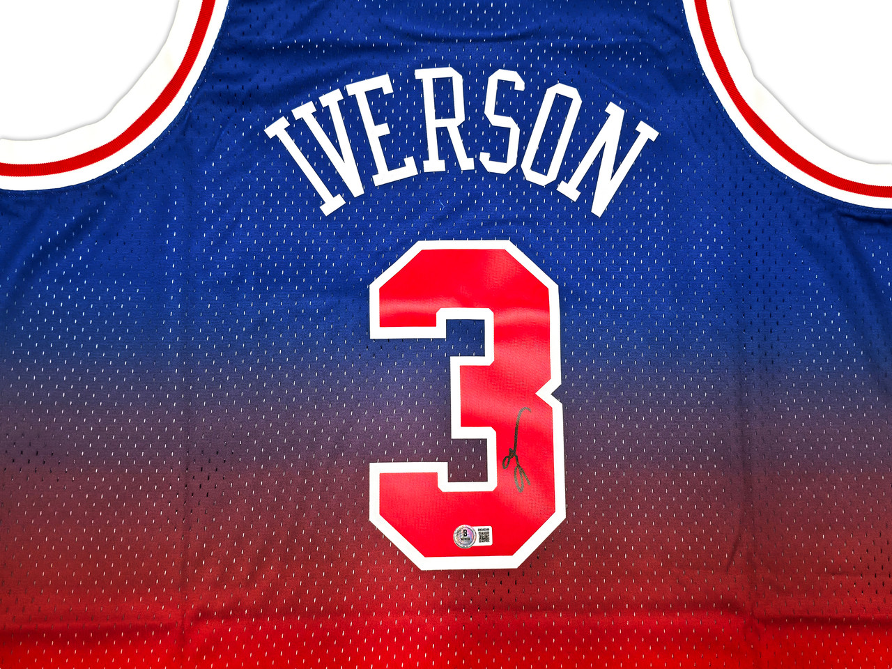 Philadelphia 76ers Allen Iverson Autographed Red Authentic