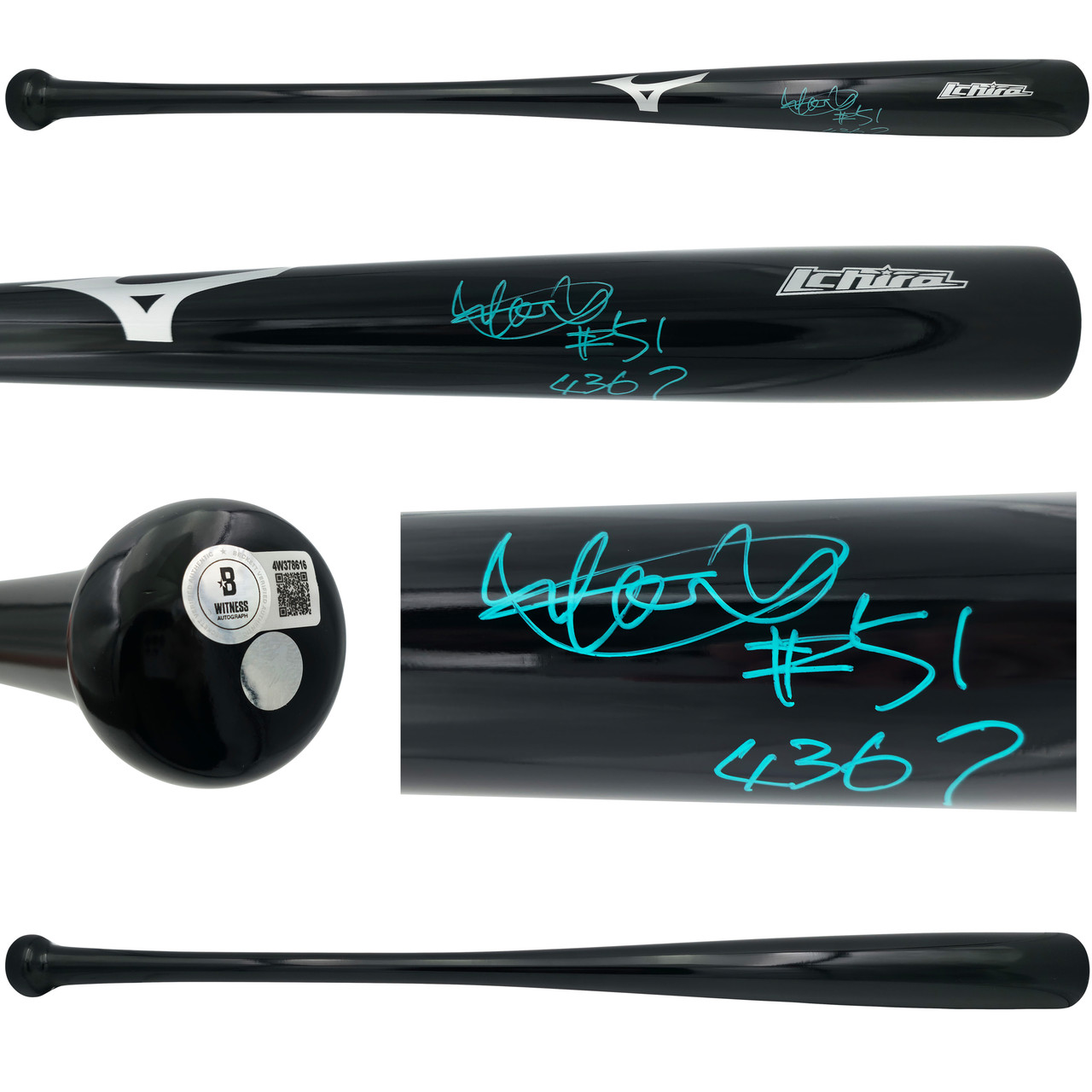 Mizuno Victory Stage ICHIRO51 軟式バット Ichiro Suzuki Autographed Black Mizuno Player Model Baseball Bat