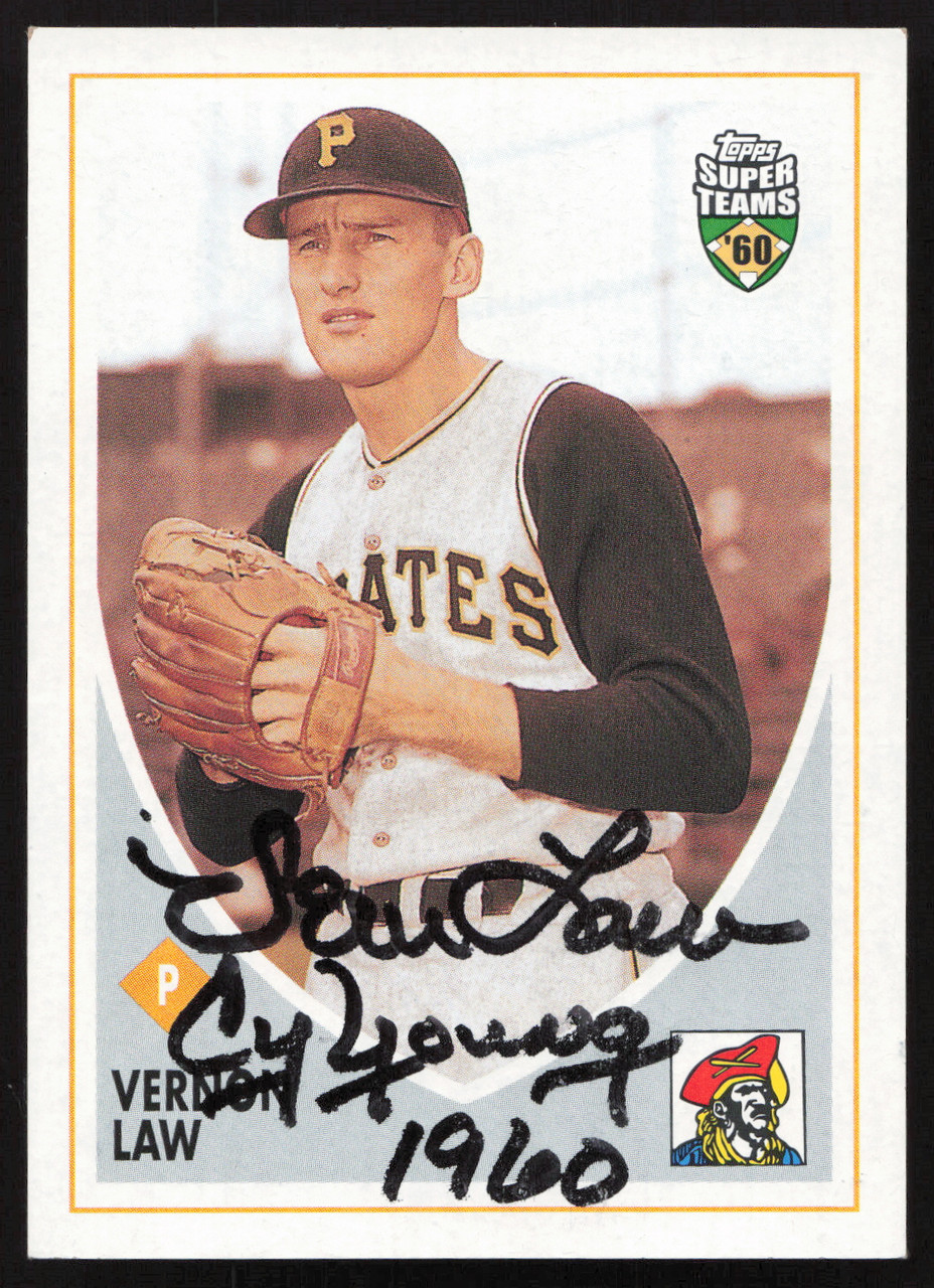 Vern Law Autographed 2002 Topps Super Teams Card #53 Pittsburgh