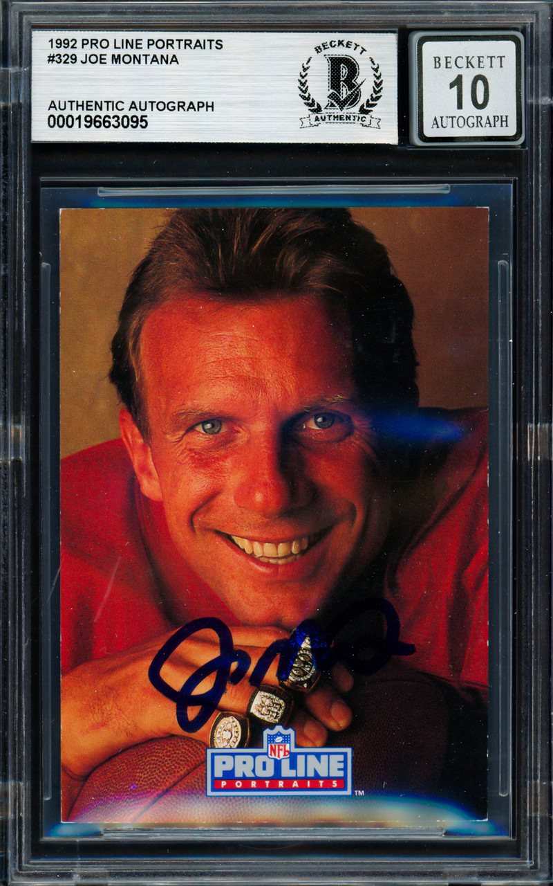その他 Joe Montana Auto psa9 Joe Montana Autographed 1992 Proline Portraits Card #329 San