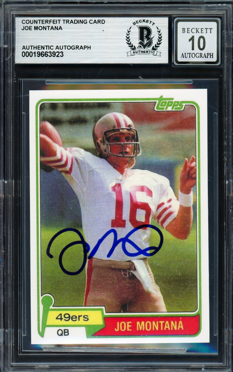 Joe Montana Autographed 1981 Topps Rookie Reprint Card #216 San