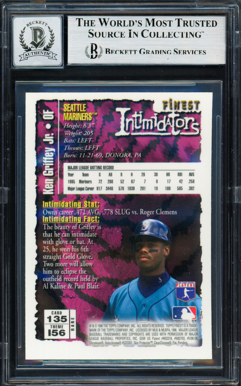 Ken Griffey Jr. Autographed 1996 Topps Finest Gold Intimidators