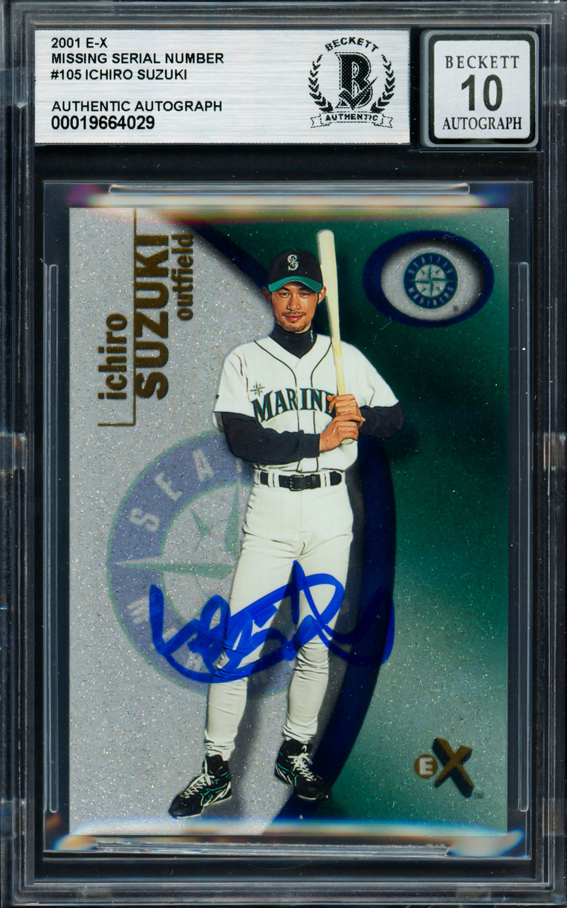 2001 FLEER E-X ICHIRO イチロー シリアルNo.あり！ Ichiro Suzuki Autographed 2001 Fleer E-X Rookie Card #105 Seattle