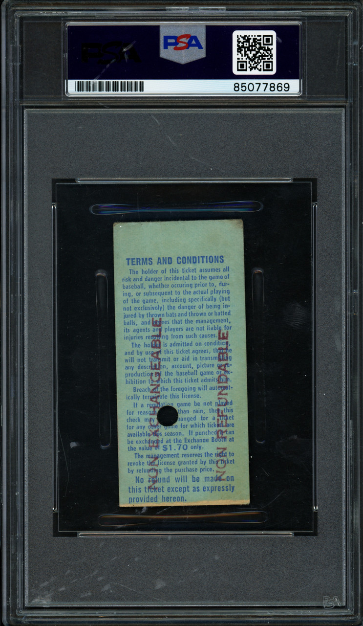 Nolan Ryan Autographed 5/20/1968 Rookie Year Ticket New York Mets
