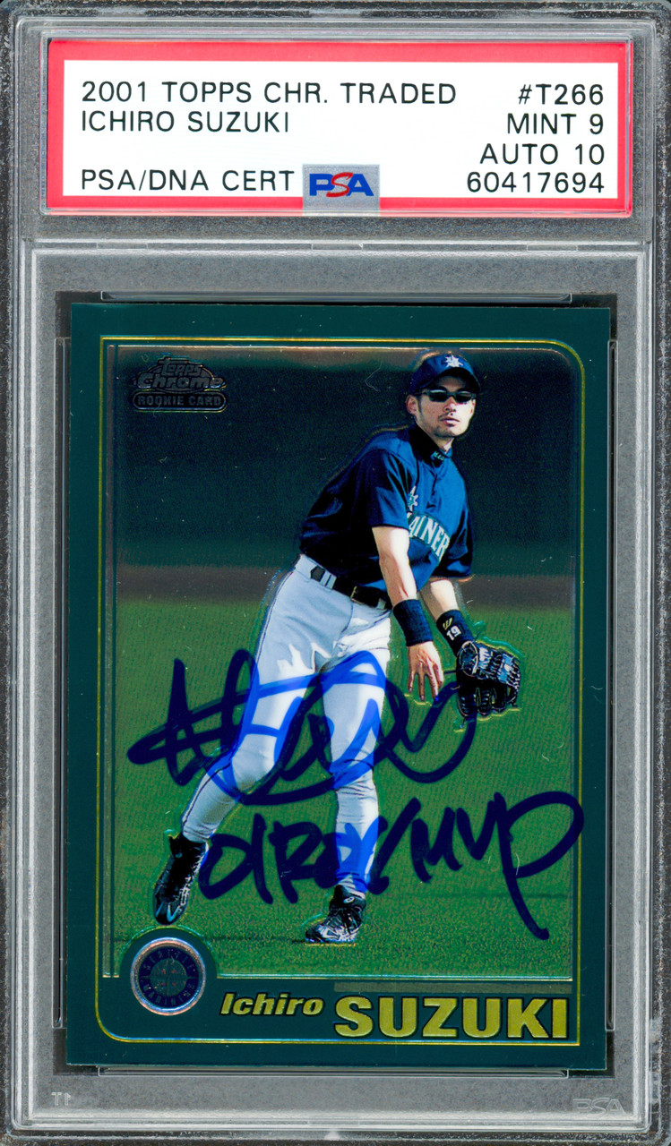 Ichiro Suzuki Autographed 2001 Topps Chrome Traded Rookie Card