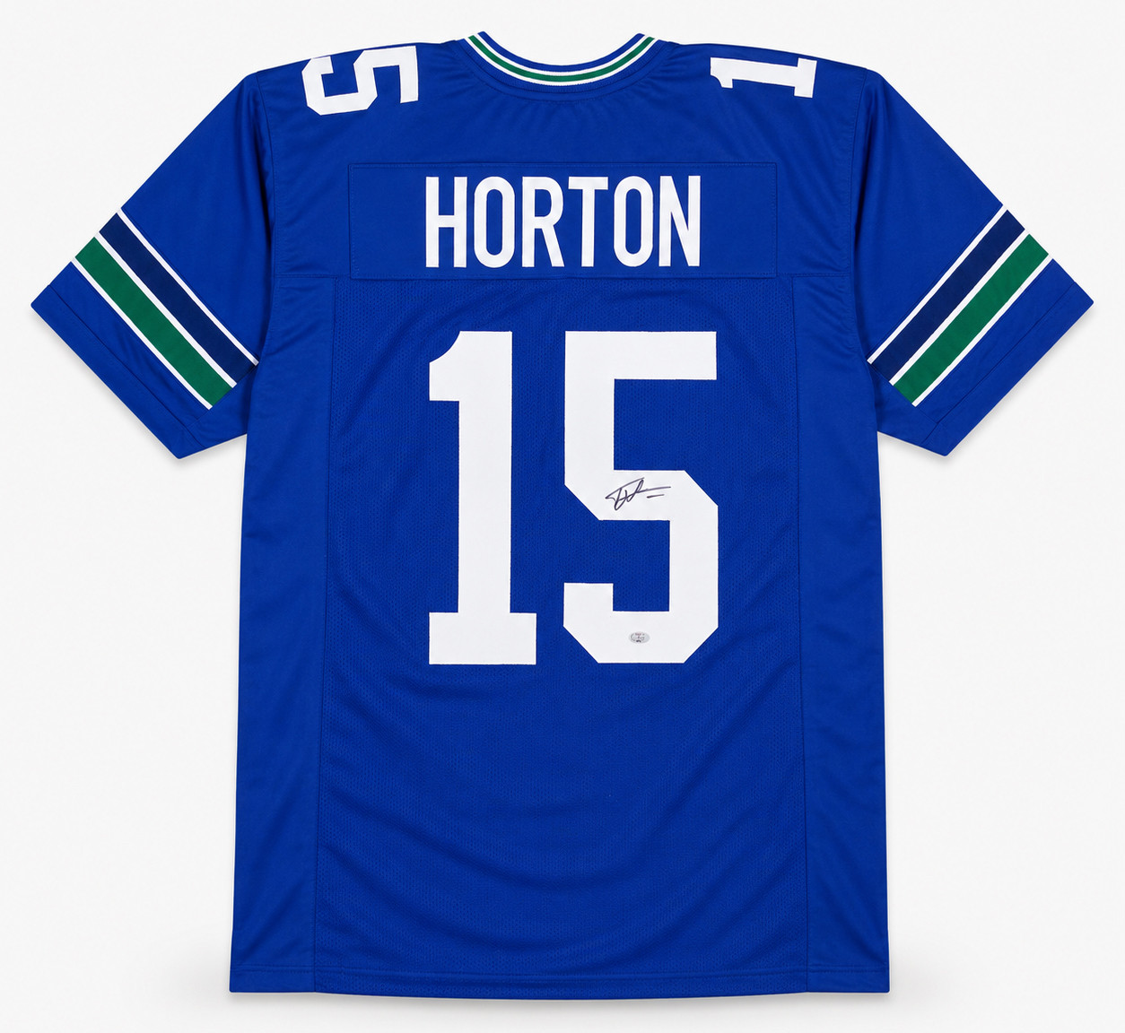 Seattle Seahawks Tory Horton Autographed Blue Throwback Jersey MCS