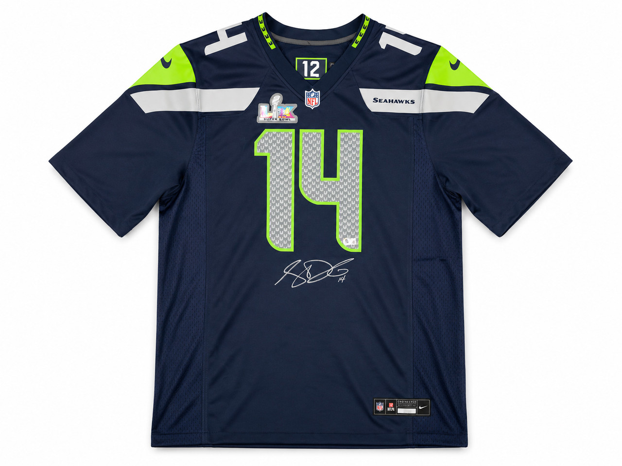 Seattle Seahawks Sam Darnold Autographed Blue Nike Super Bowl LX
