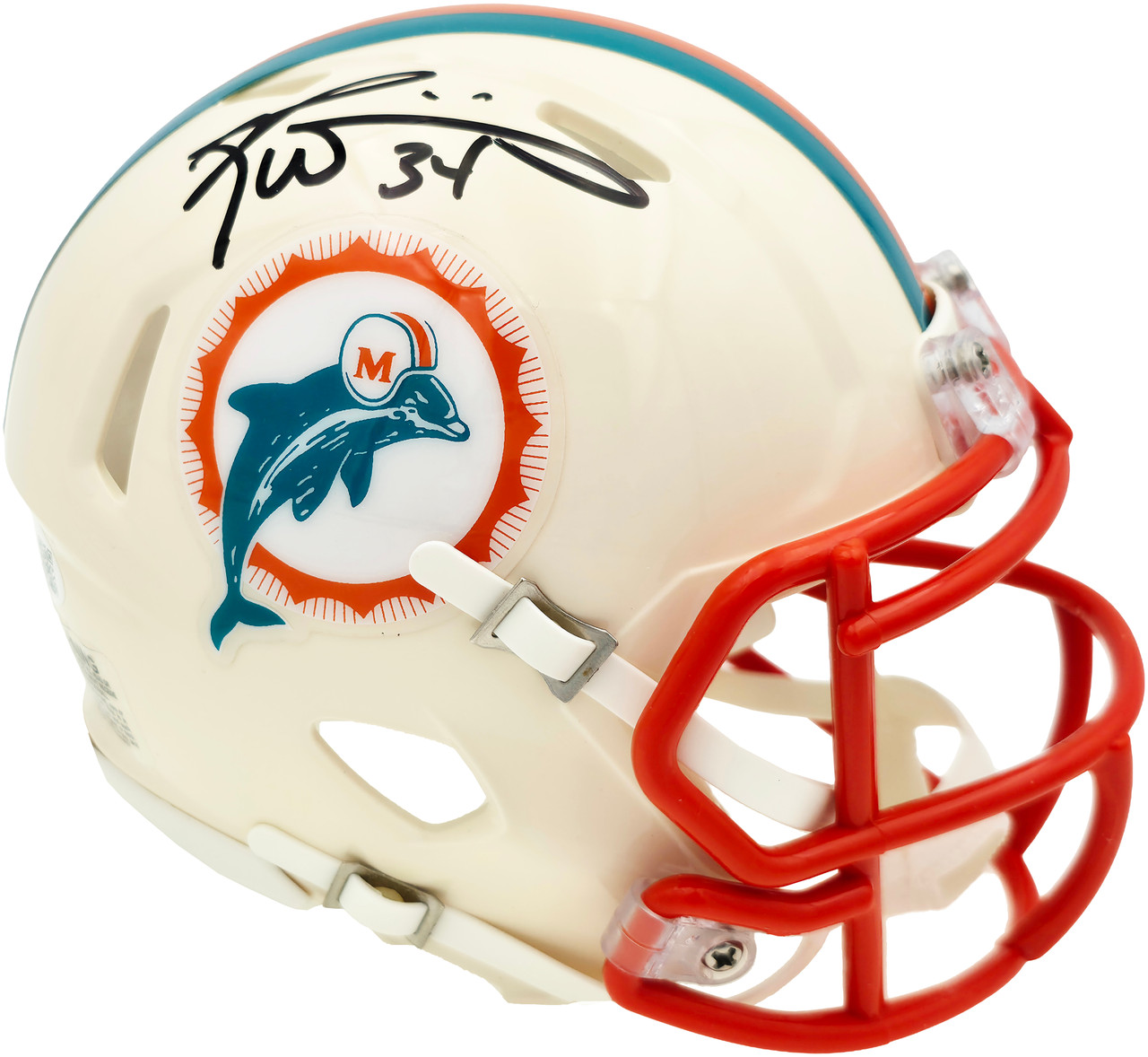 新品未使用　トニービアンコ　スタッズ　ベルテッド　MIAMI Ricky Williams Autographed Miami Dolphins Cream Retro Speed Mini