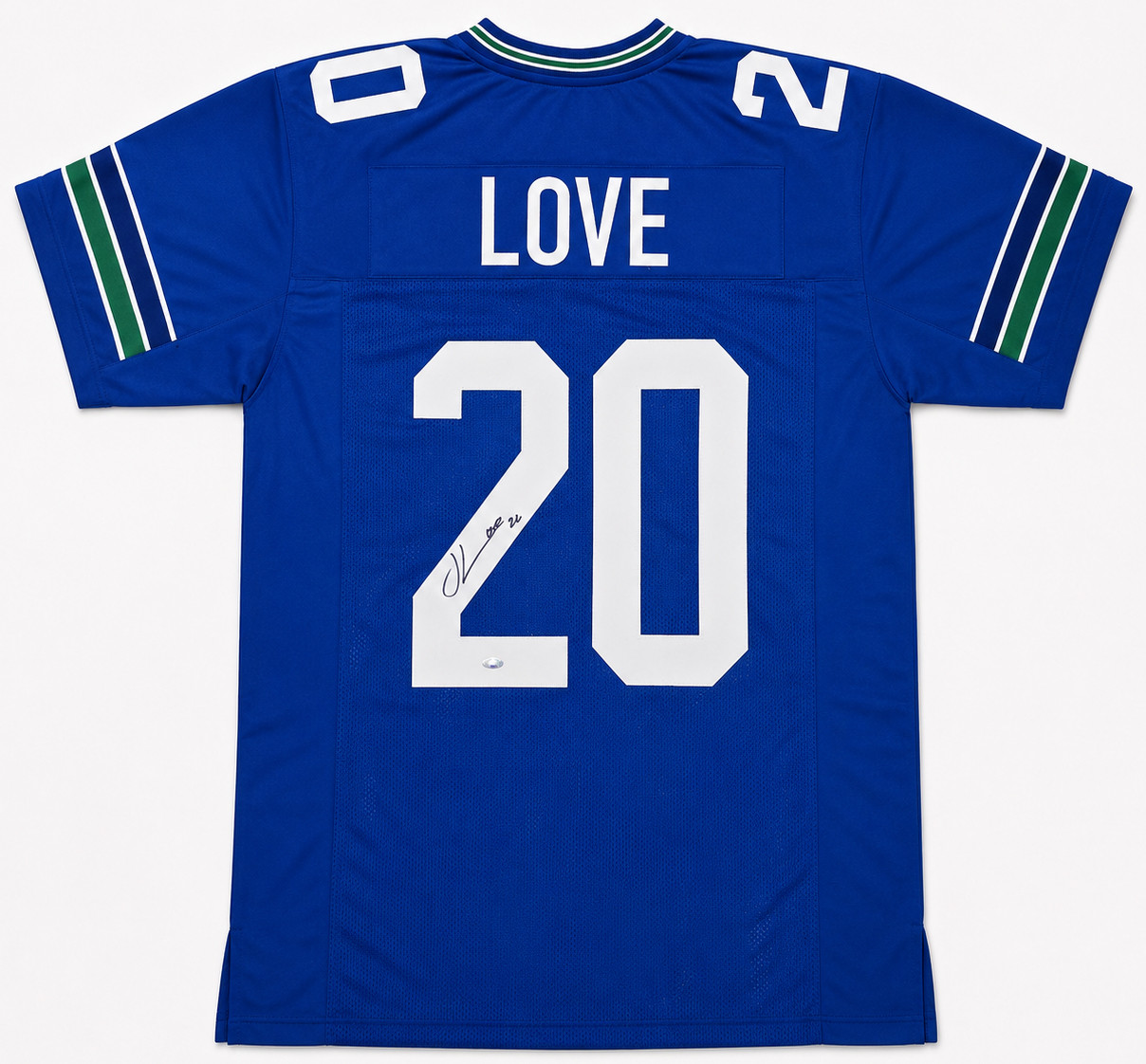 Seattle Seahawks Julian Love Autographed Blue Throwback Jersey MCS