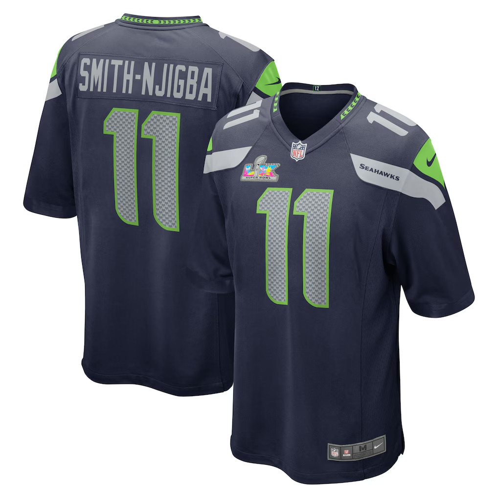 BlueFalcon様 Jaxon Smith-Njigba Unsigned Seattle Seahawks Blue Super Bowl LX