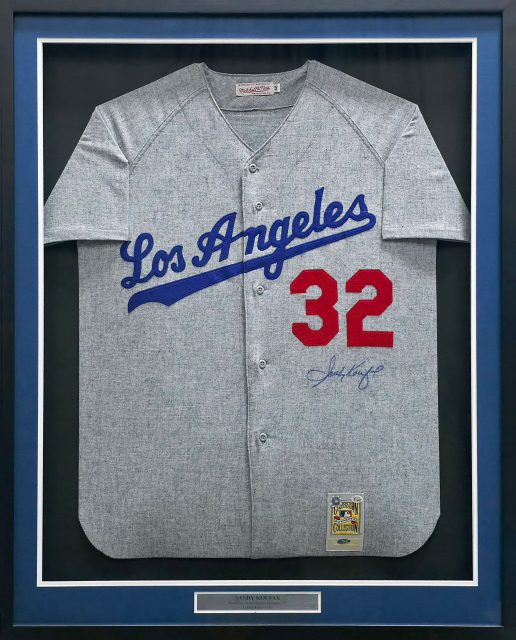 Los Angeles Dodgers Sandy Koufax Autographed Framed Gray Mitchell