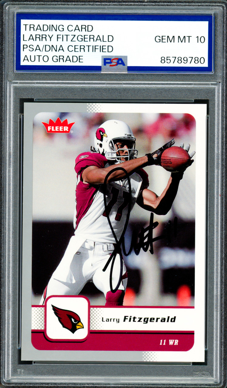 Larry Fitzgerald Autographed 2006 Fleer Card #2 Arizona Cardinals