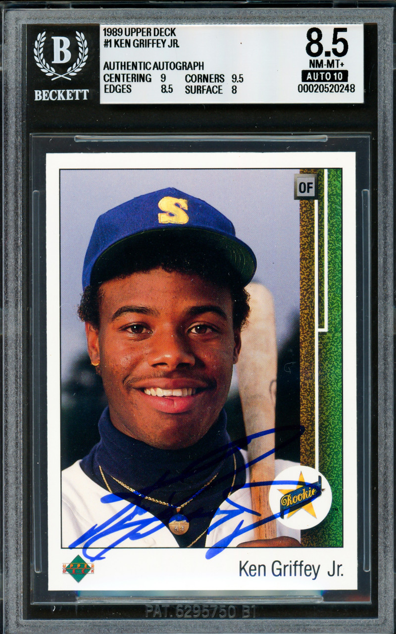 ken griffey jr rookie card graded 10 Jr. PSA Mystery Power Pack - 1 PSA Ken Griffey Jr. Card and 2 Packs of Cards Per Pack This card would make a great addition to any sports memorabilia collection!. 1990 Upper Deck #156, Ken