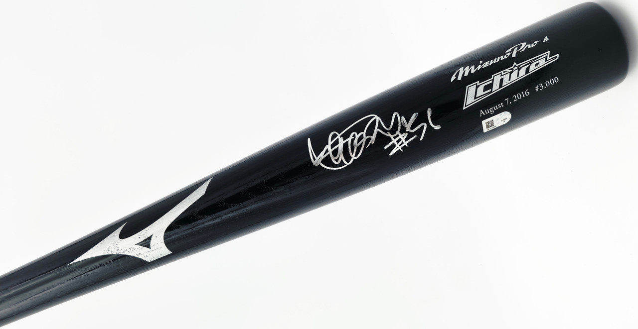 Ichiro Suzuki Autographed Black Mizuno 3000th Hit Baseball Bat