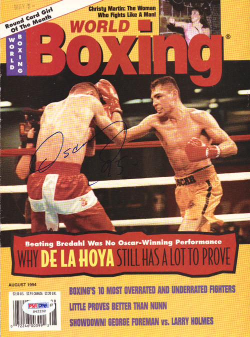 Oscar De La Hoya Autographed Boxing World Magazine Cover PSA/DNA