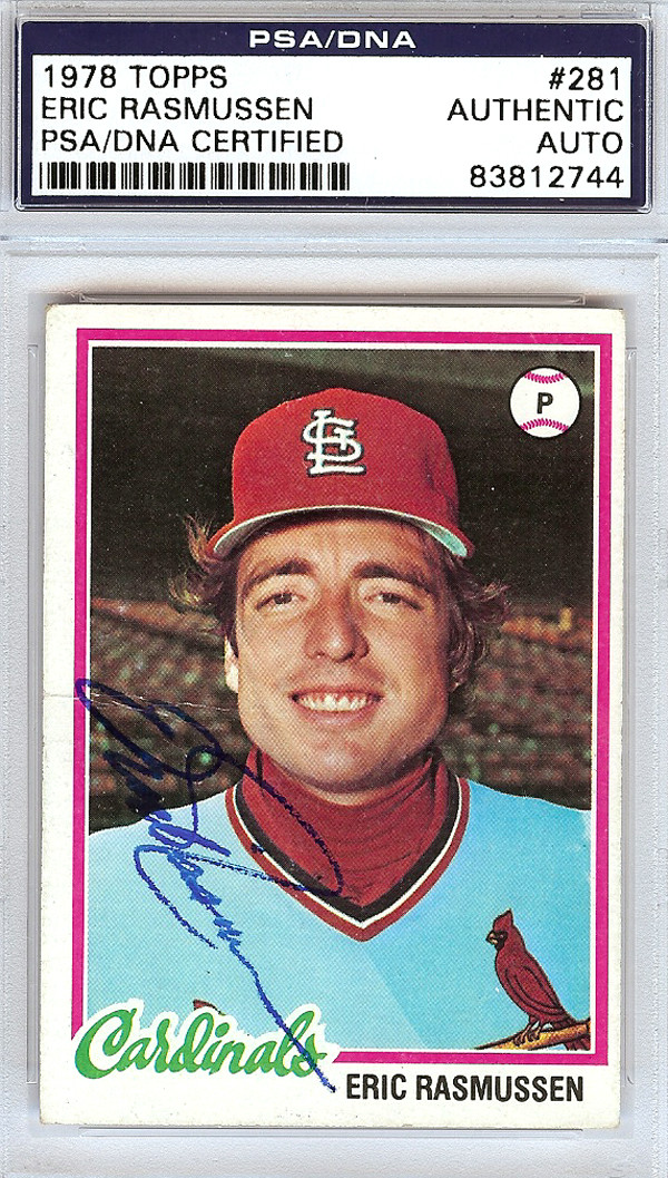 Eric Rasmussen Autographed 1978 Topps Card #281 St. Louis