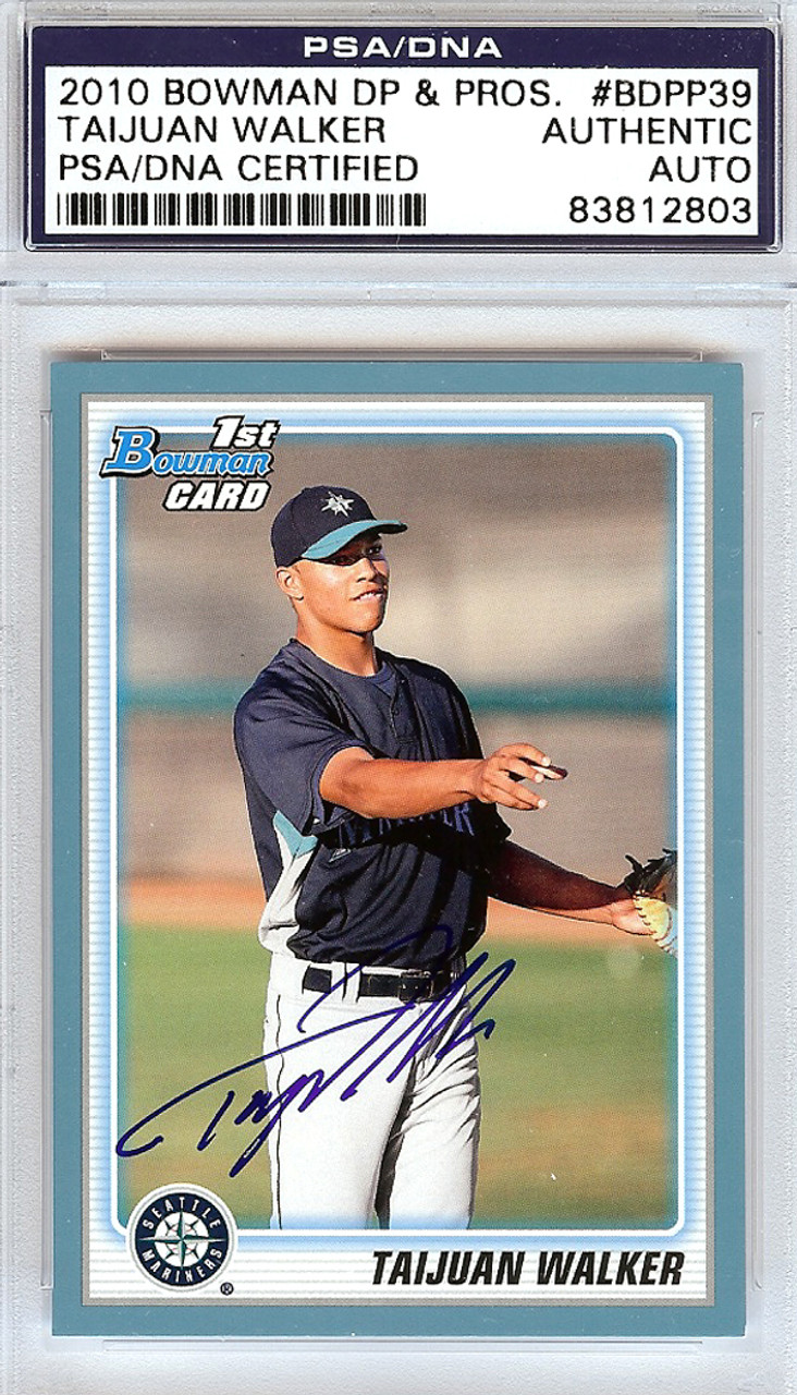 Taijuan Walker Autographed 2010 Bowman Draft Picks & Prospects Rookie Card  #BDPP39 Seattle Mariners #/399 PSA/DNA #83812803 - Mill Creek Sports