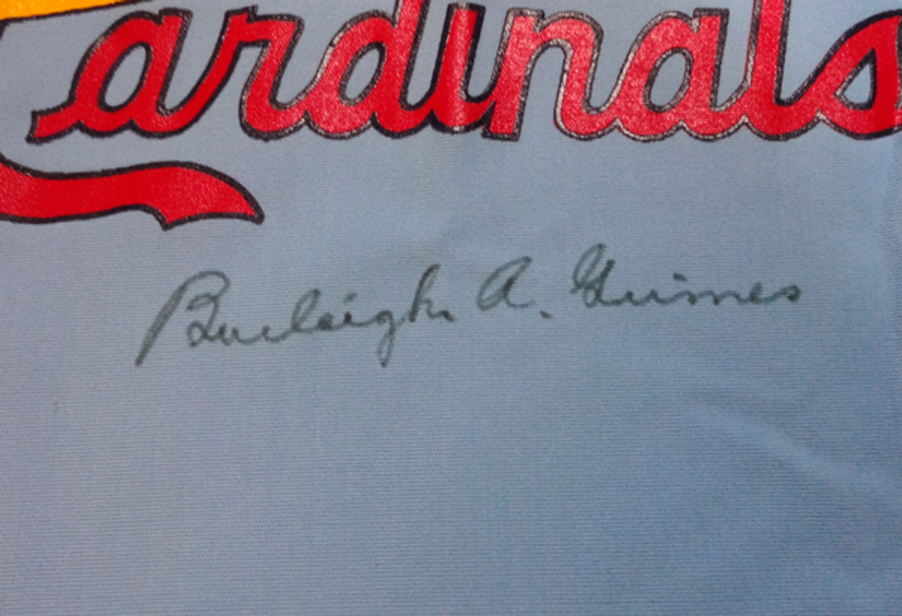 St. Louis Cardinals Burleigh Grimes Autographed Blue Jersey PSA