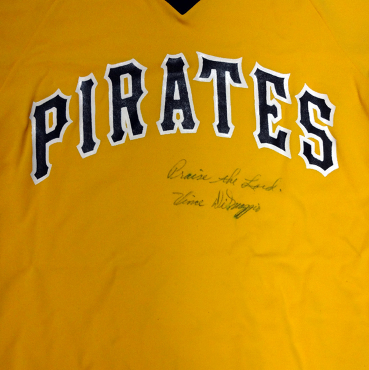 Pittsburgh Pirates Vince DiMaggio Autographed Yellow Jersey Praise The  Lord PSA/DNA #W07962 - Mill Creek Sports