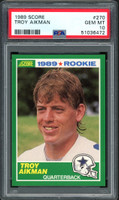 Troy Aikman 1989 Score Card #270 Dallas Cowboys PSA 10