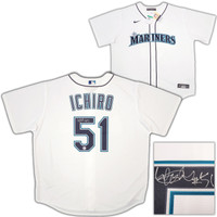 Seattle Mariners Ichiro Suzuki Autographed White Nike Jersey Size