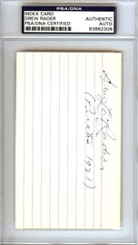 Drew "Lefty" Rader Autographed 3x5 Index Card Pittsburgh Pirates PSA/DNA #83862309