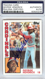 George Hendrick Autographed 1984 Topps Card #540 St. Louis Cardinals PSA/DNA #83920236