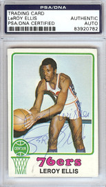 LeRoy Ellis Autographed 1973 Topps Card #34 Philadelphia 76ers PSA/DNA #83920782