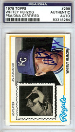 Whitey Herzog Autographed 1978 Topps Card #299 Kansas City Royals PSA/DNA #83318264