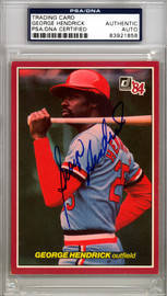 George Hendrick Autographed 1984 Donruss Action All Stars Card #32 St. Louis Cardinals PSA/DNA #83921858