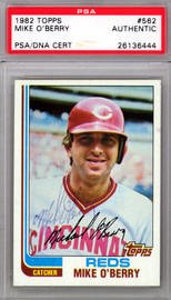 Mike O'Berry Autographed 1982 Topps Card #562 Cincinnati Reds PSA/DNA #26136444