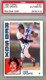 Luis Aponte Autographed 1984 Topps Card #187 Boston Red Sox PSA/DNA #25791418