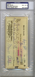 Mel Allen Autographed 3x6 Check New York Yankees Near Mint 8 PSA/DNA #83016344