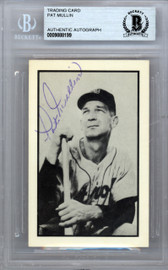 Pat Mullin Autographed 1953 Bowman Reprint Card #4 Detroit Tigers Beckett BAS #9888199