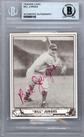 Bill Jurges Autographed 1986 1940 Play Ball Reprint Card #89 New York Giants Beckett BAS #9888106